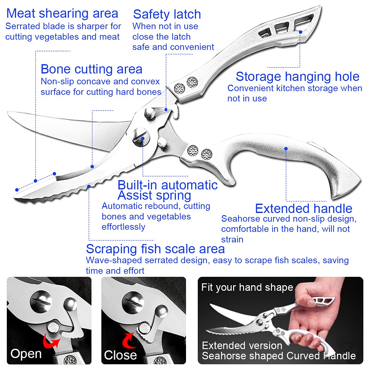Andong Upgrade scissors with extended aviation aluminum handles for comfortable long tasks