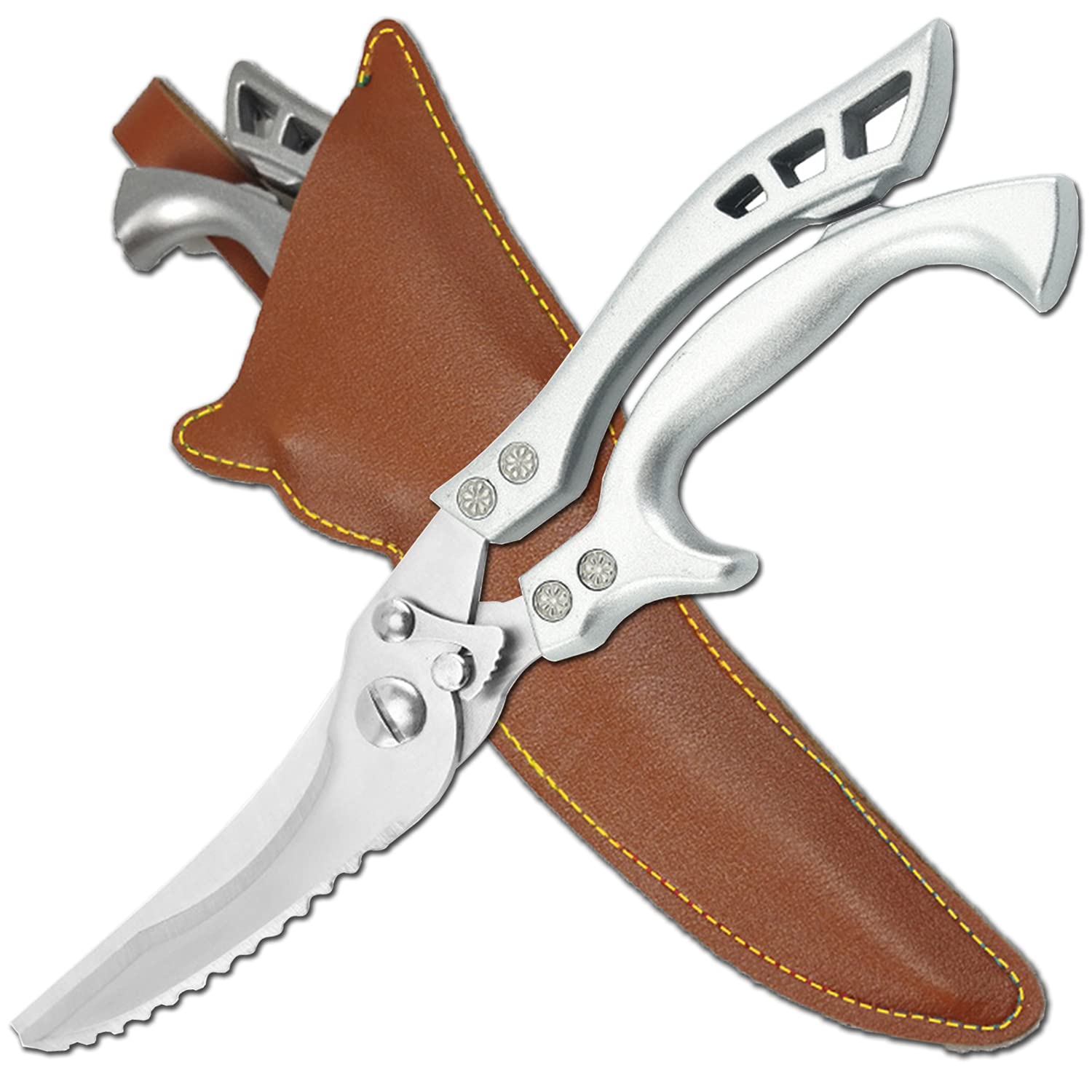 Andong Upgrade scissors with denim leather cover for stylish kitchen use