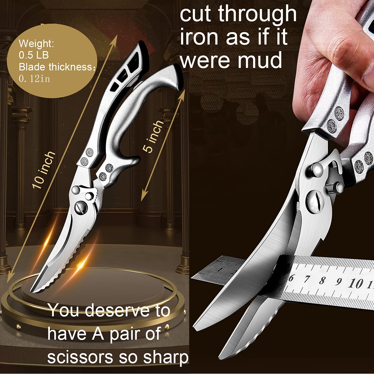 Andong Upgrade spring-loaded kitchen scissors reduce hand fatigue during prep