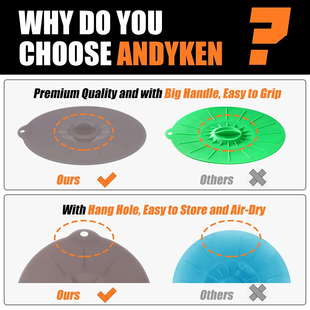 ANDYKEN silicone lid 6-inch fitting a medium bowl securely