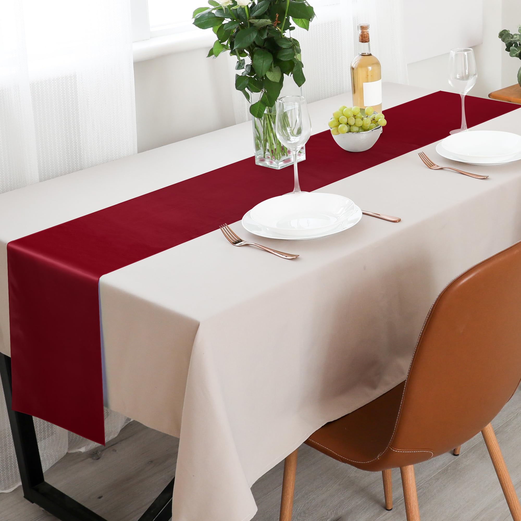 Runner paired with mats and napkins for a refined dining ambience