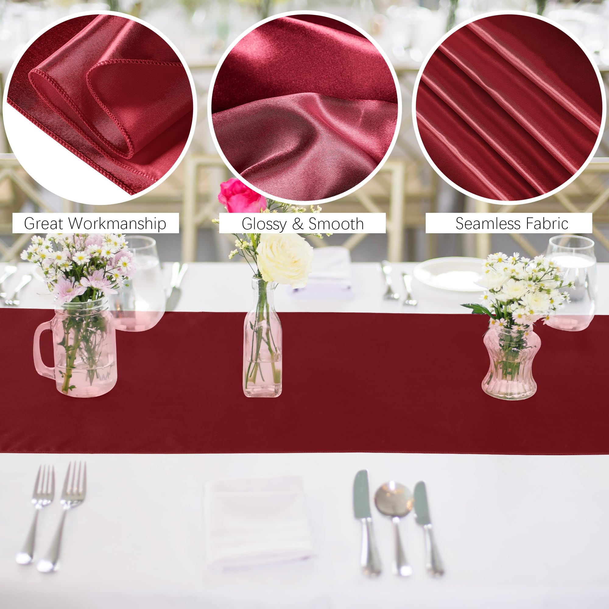 Close-up of Aneco runner showing smooth satin finish for formal dining