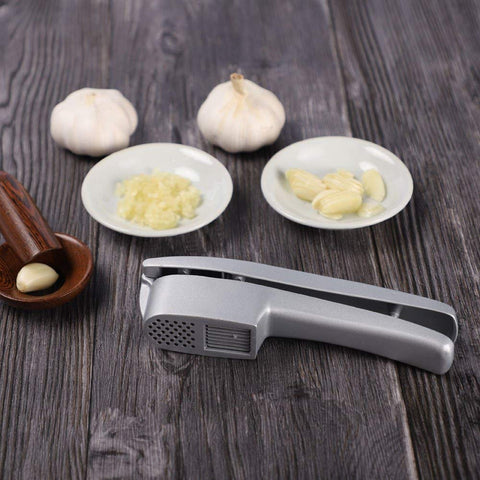 ANERONG garlic press clearly labeled dishwasher-safe design for quick cleanup.