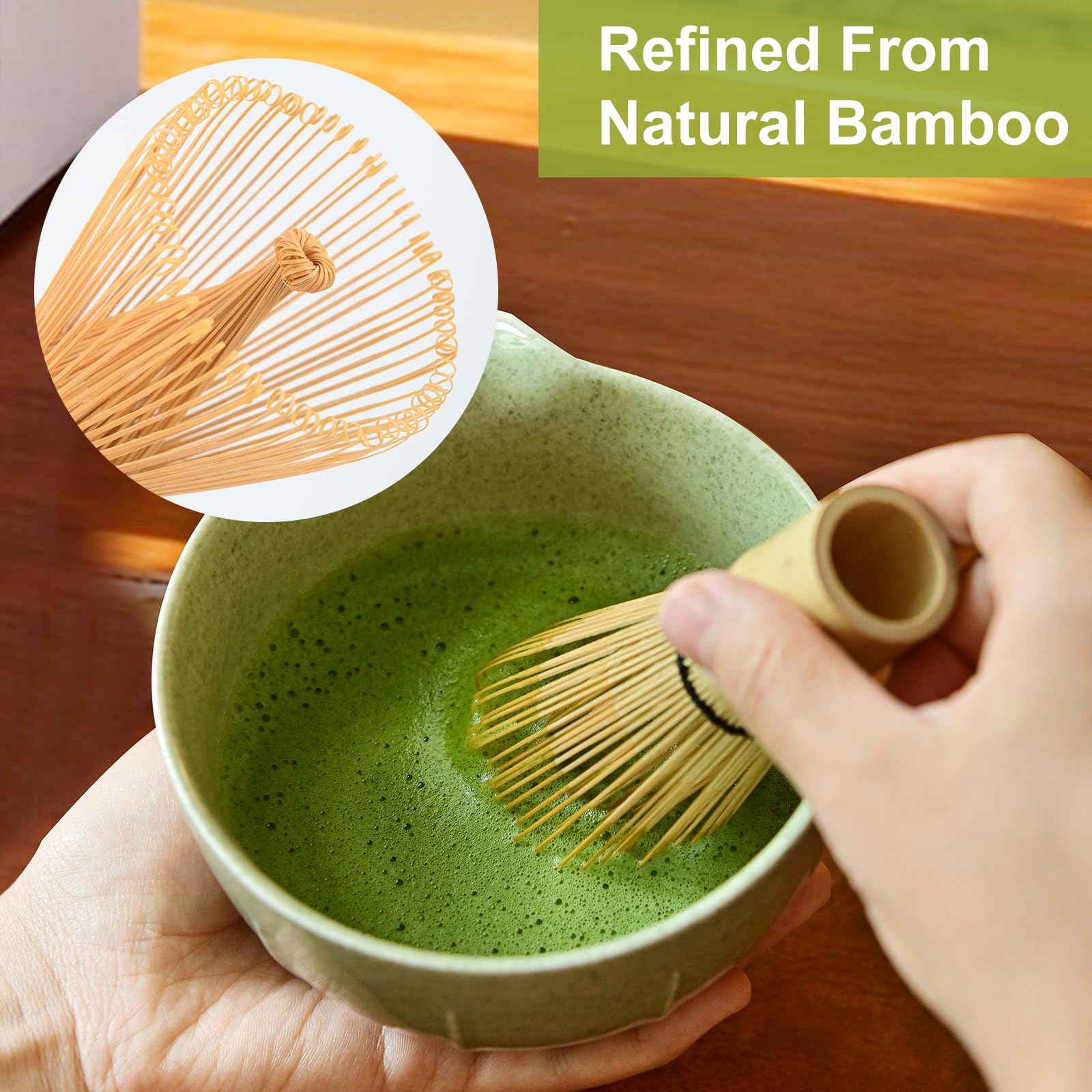 ANFBYOH bamboo spoon for easy scooping and accurate portions.