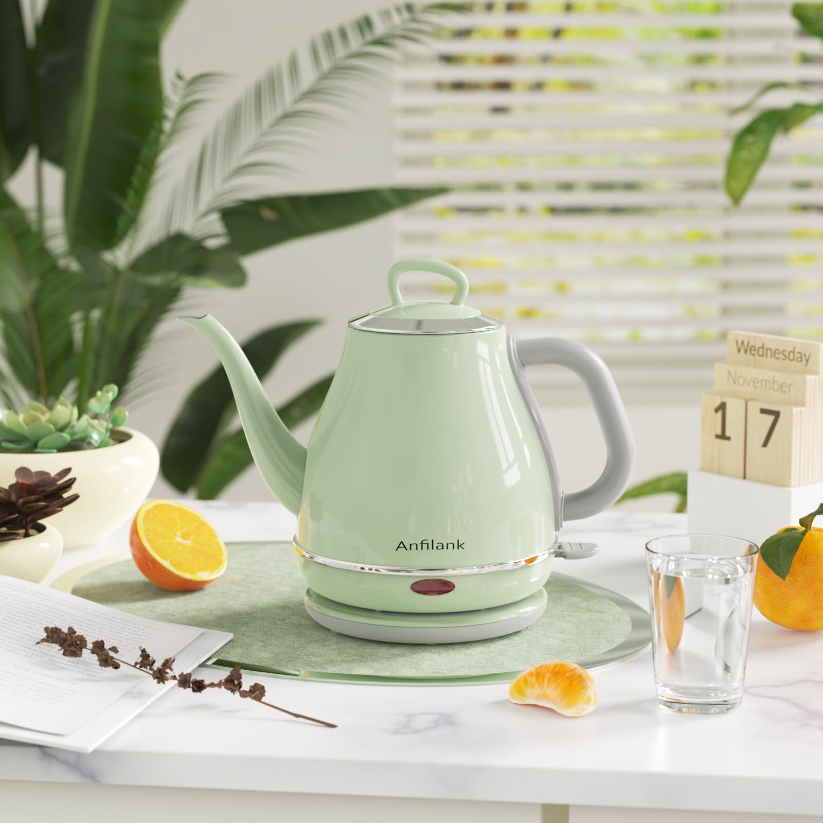 Anfilank boil-dry protection guards the kettle when empty during operation.