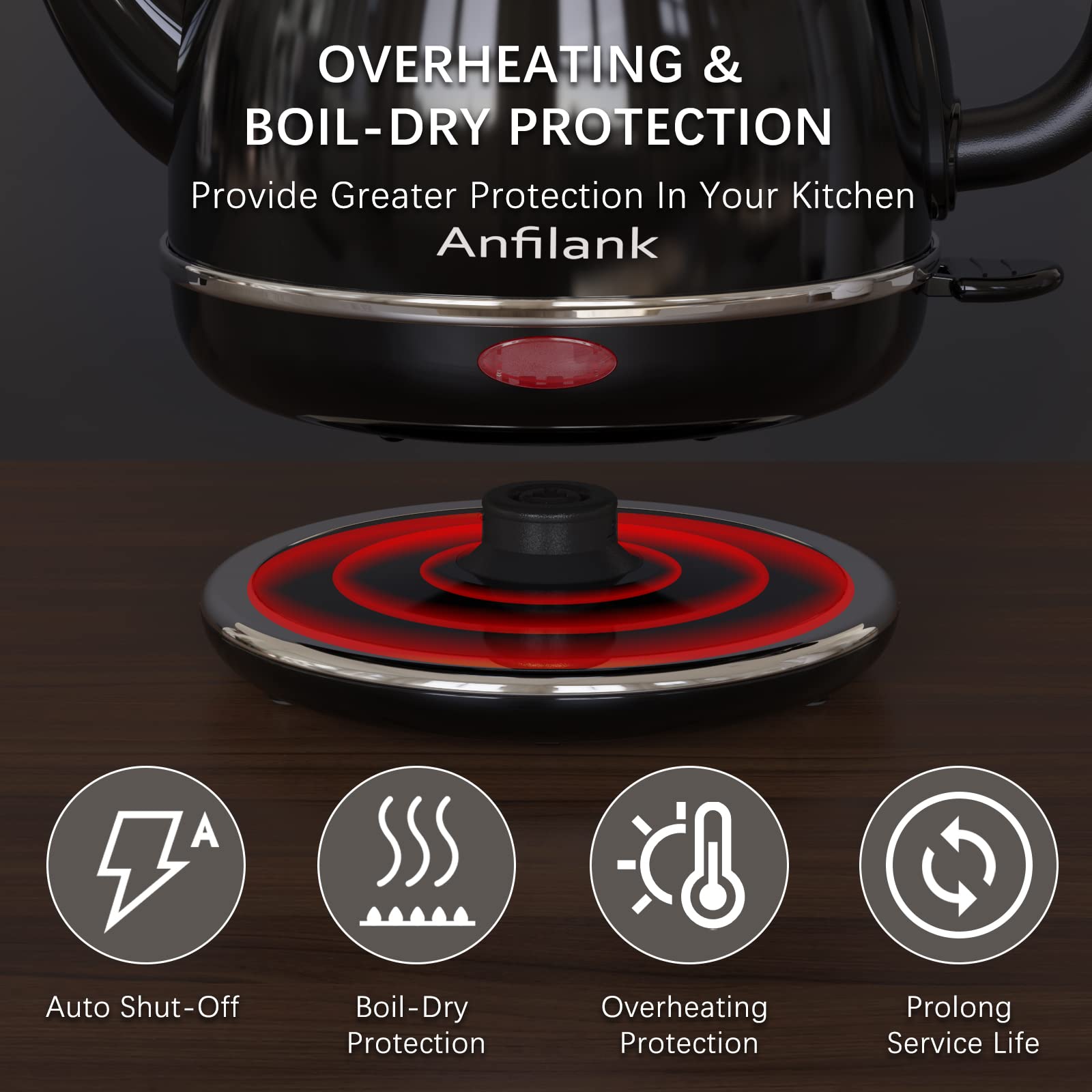 Anfilank BPA-free lid and spout for safe steam and chemical-free use.