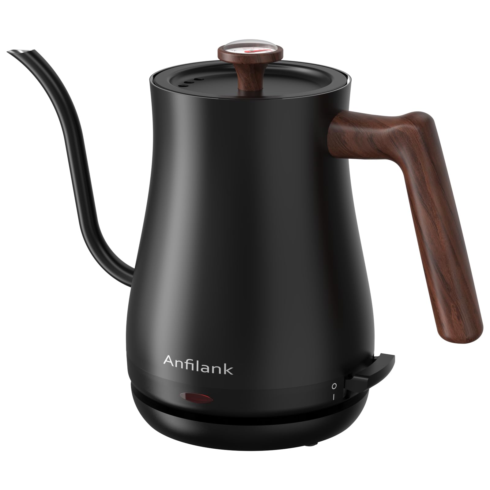 Anfilank gooseneck kettle with on lid thermometer for precise water temperature monitoring