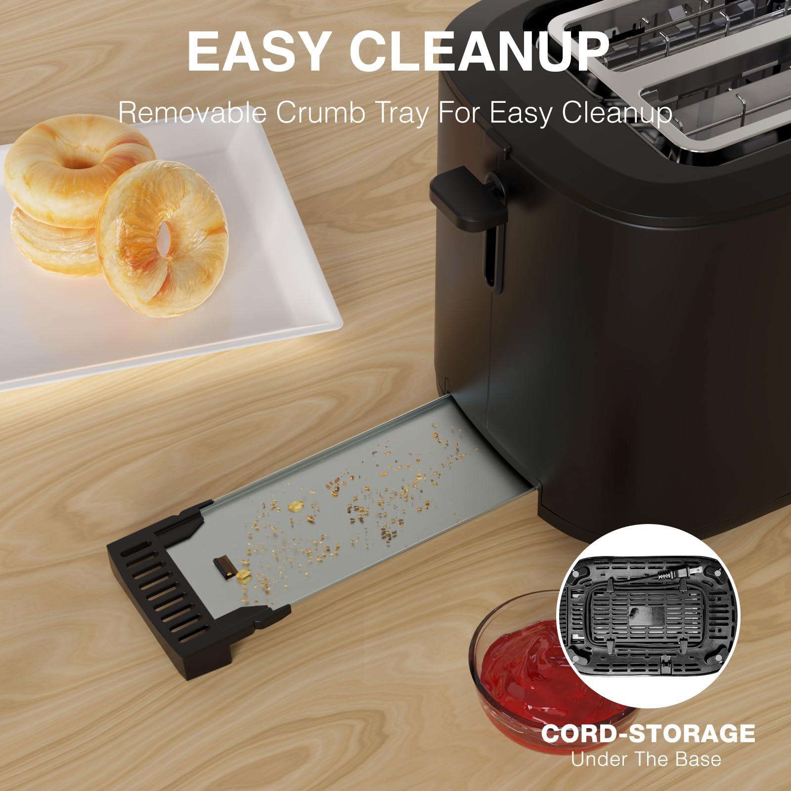 Anfilank toaster with built-in warming rack for reheating pastries