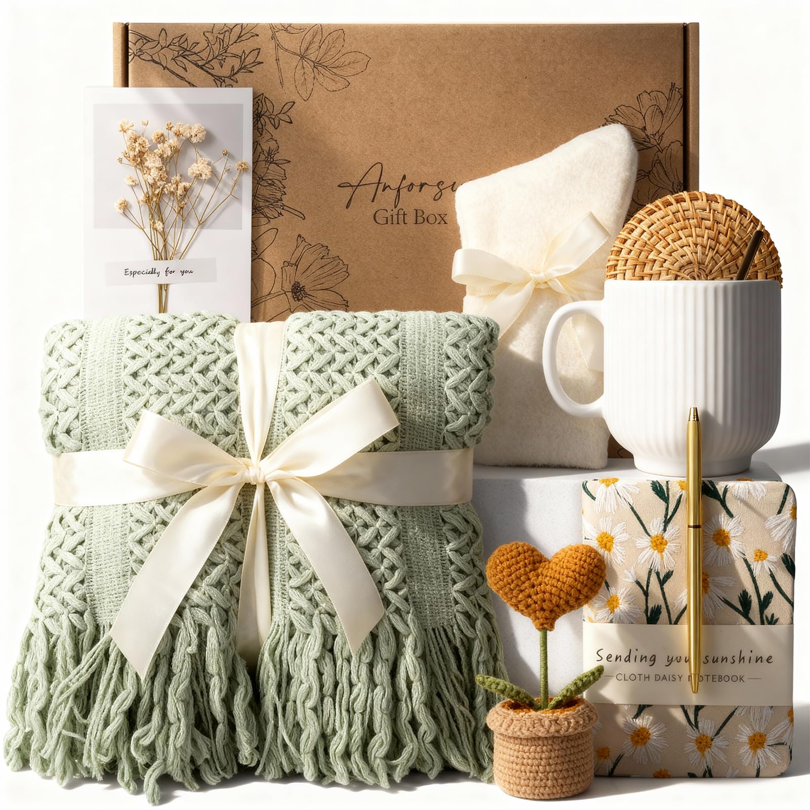 Anforsun knitted tassel blanket offers warm, comforting moments for cozy evenings.
