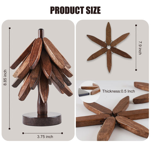 Anfrere beech wood trivet close-up shows smooth finish and natural warmth, protecting surfaces.