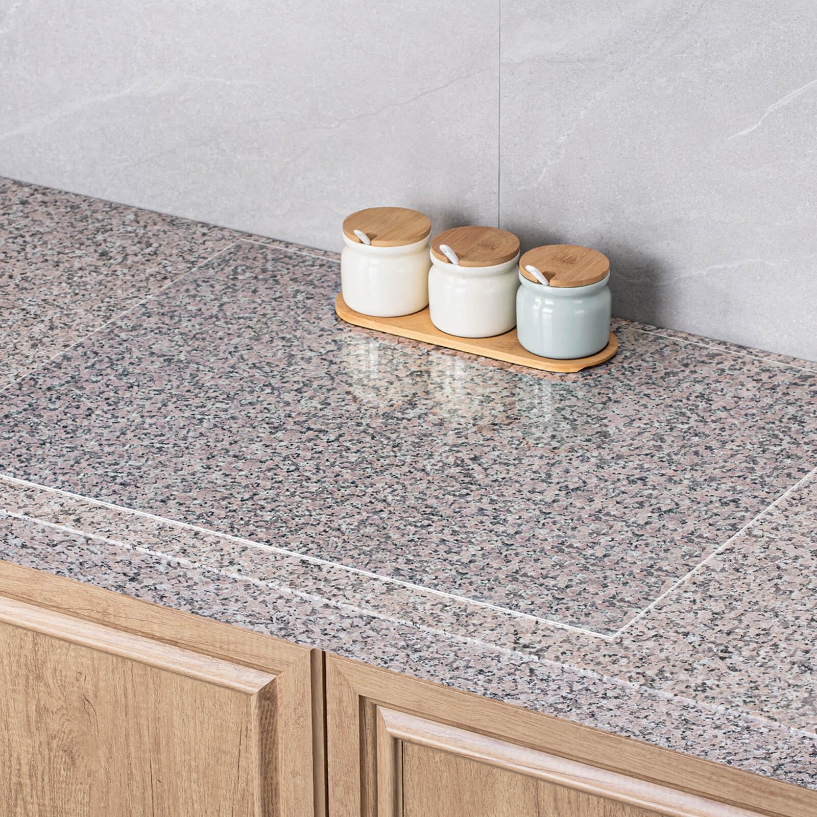Angadona clear silicone mat on a countertop protecting surfaces from scratches and stains.