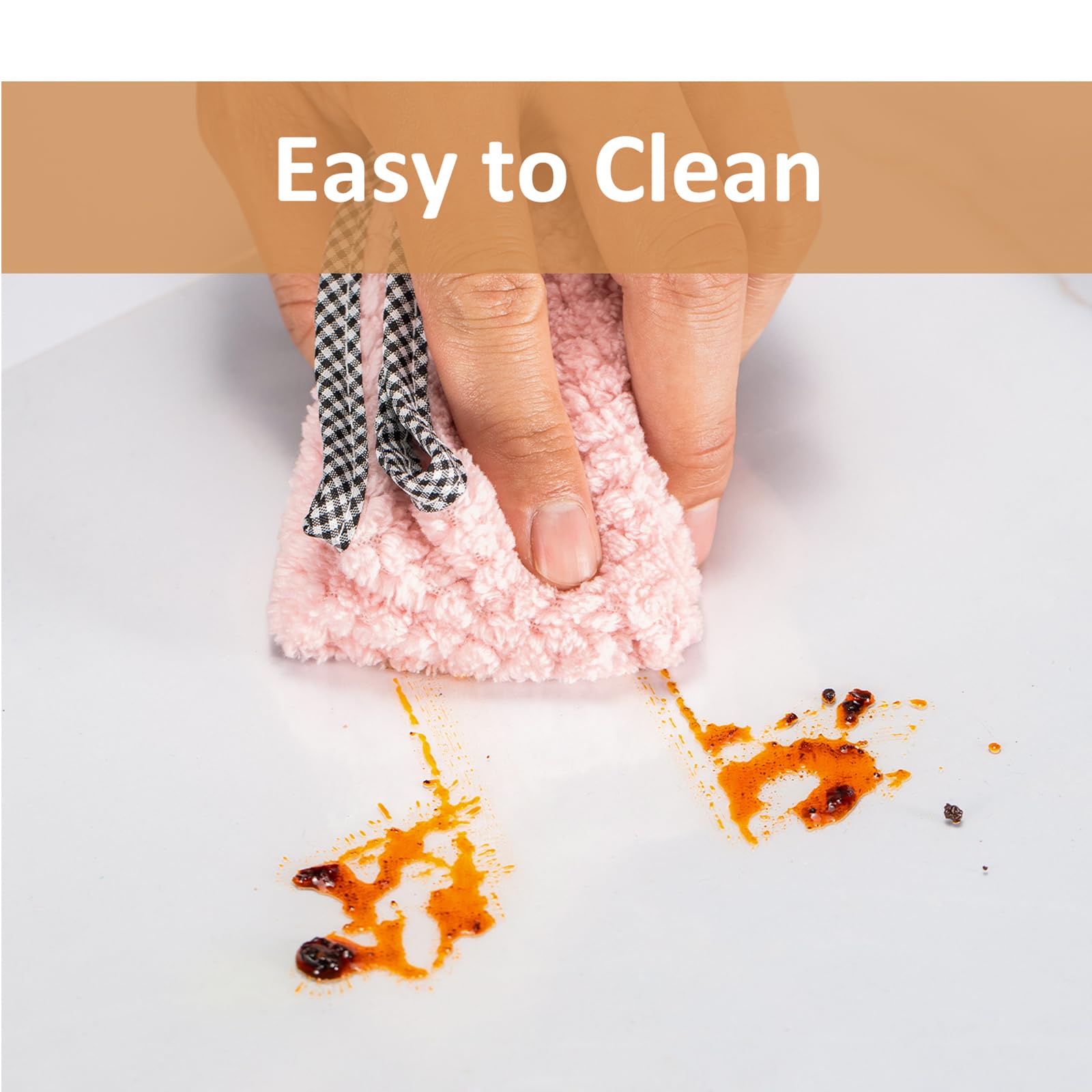 Angadona clear mat dries quickly and maintains surface clarity after use.
