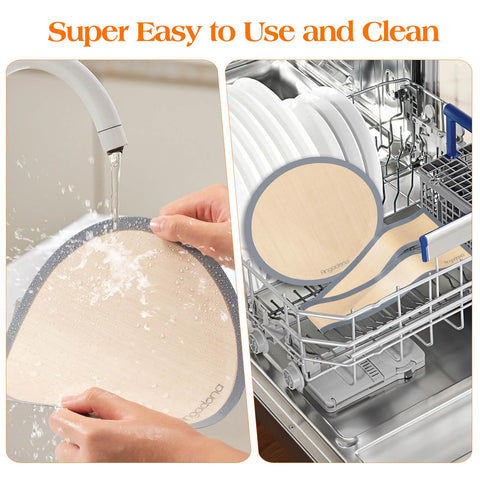 Angadona easy-clean silicone liner fits various pans for quick dishwasher-safe cleanup.