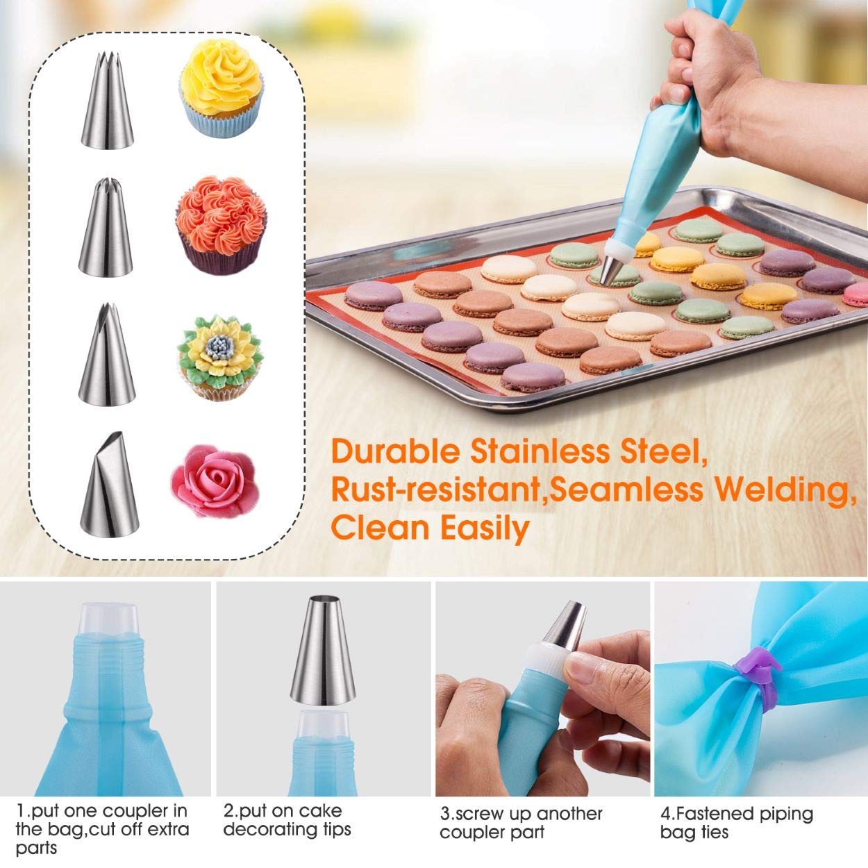 Angadona macaron mat easy-cleanup after baking