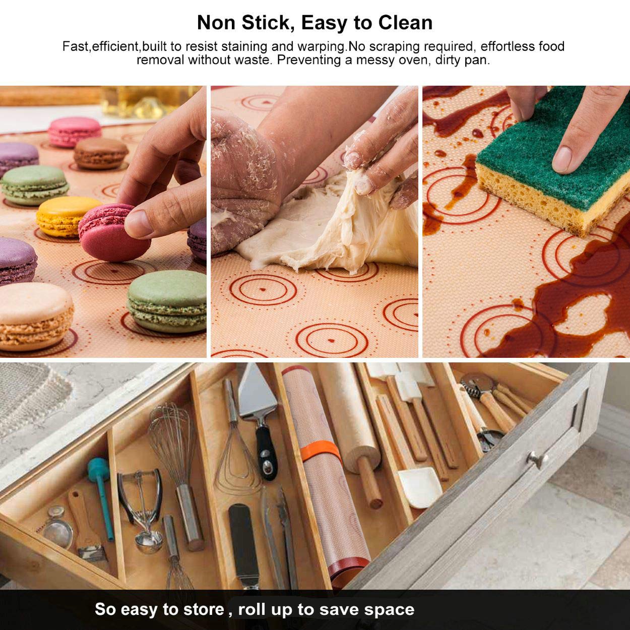 Angadona macaron mat heat resistance up to 480f for even browning
