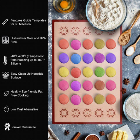 Angadona macaron mat nonstick surface in use for clean baking