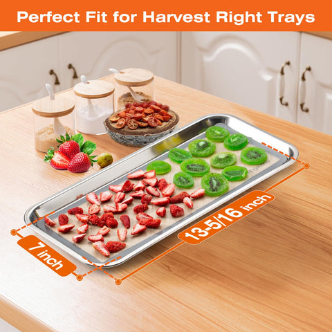 Angadona food-grade silicone mat protects tray surfaces and prevents sticking during processing.