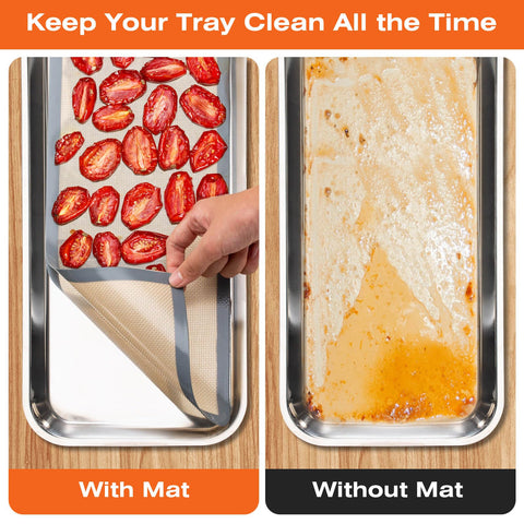 Angadona mat fits Harvest Right Small trays, keeping them clean and reusable after freeze-drying.