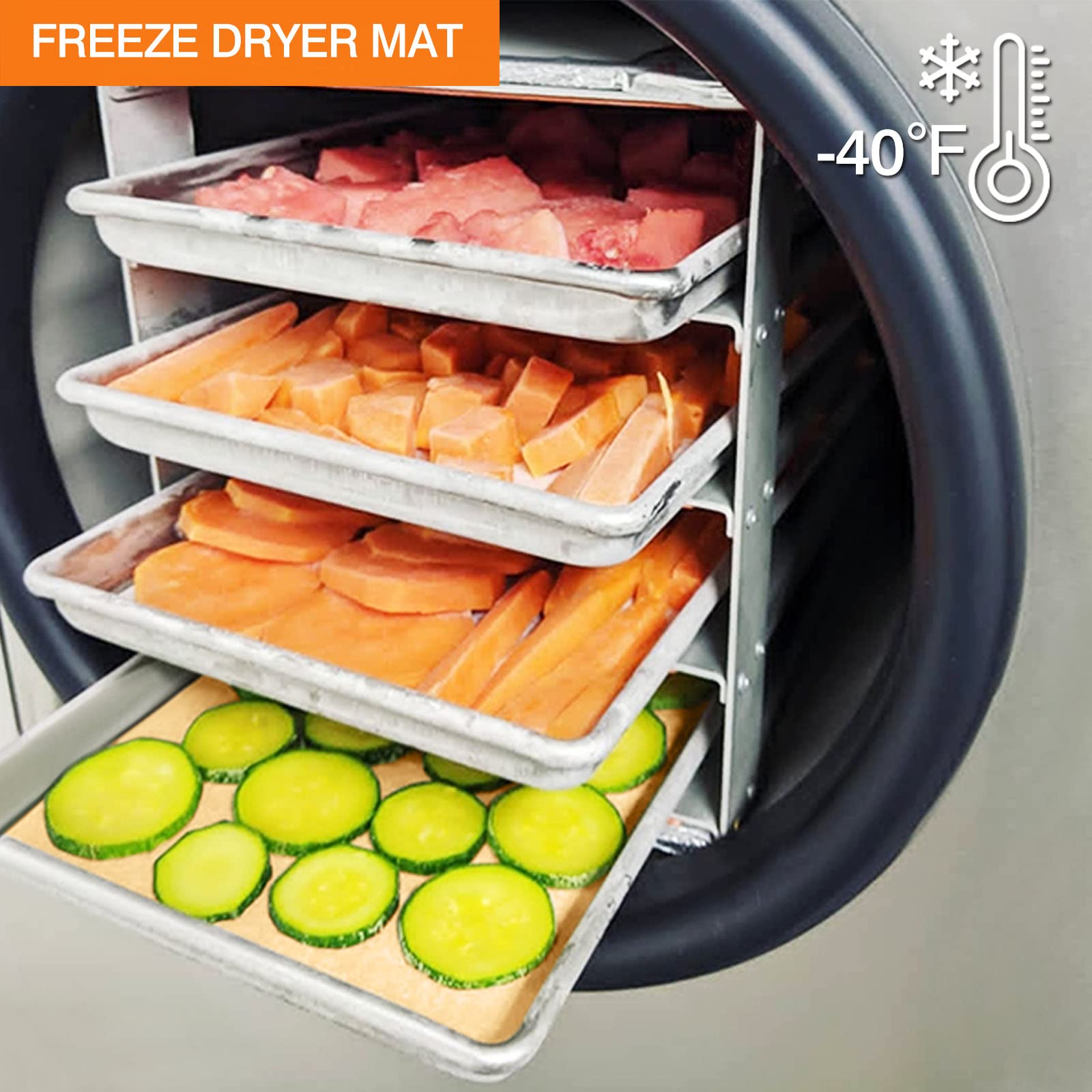 Angadona silicone mat used as freezer-dryer liner and kitchen protector