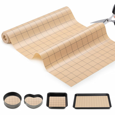 Angadona silicone baking mat roll with grid lines for precise cuts.