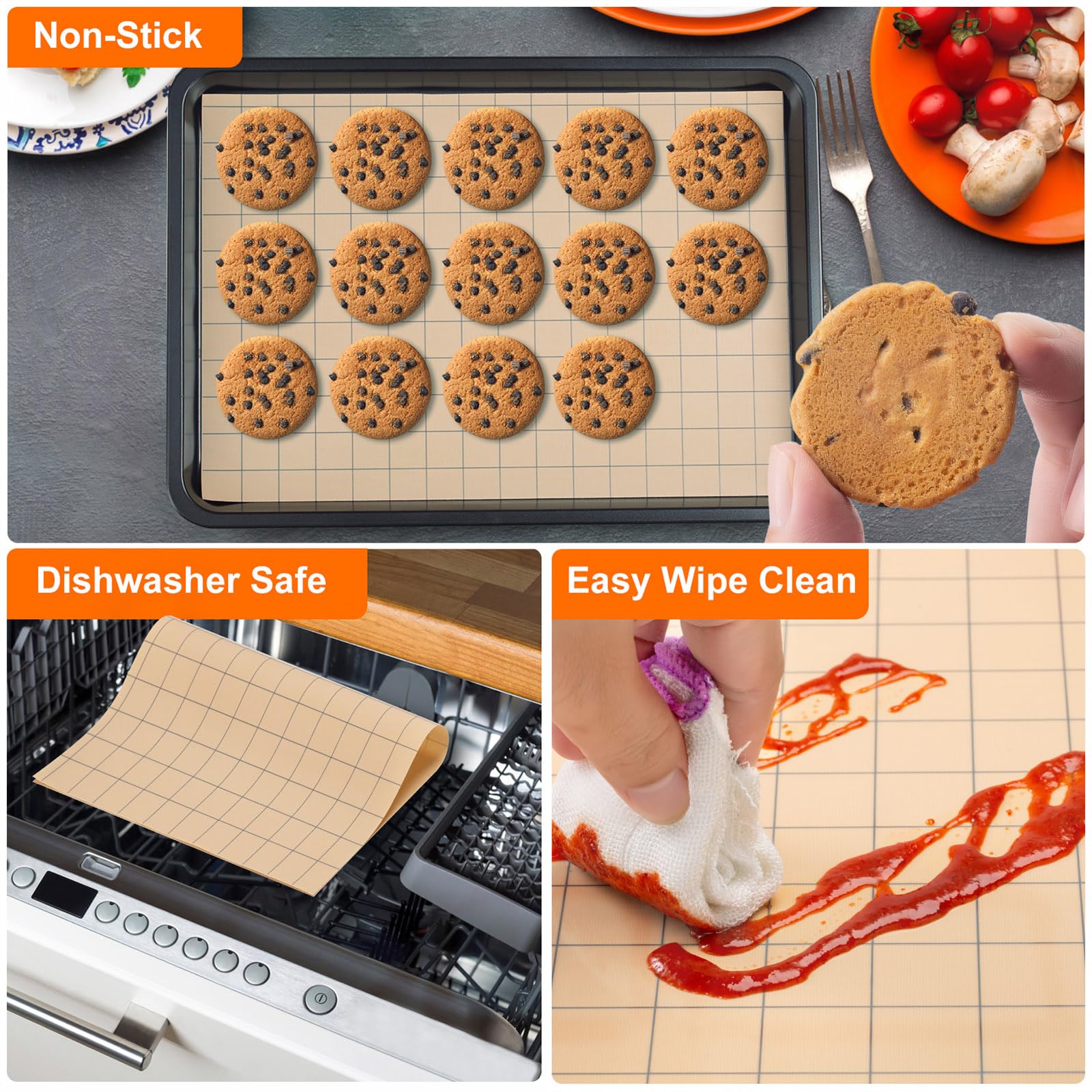 Angadona silicone mat roll features non-stick and non-slip surfaces for easy release.