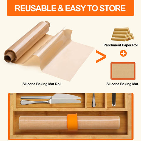 Angadona silicone baking mat roll rolled up for compact storage
