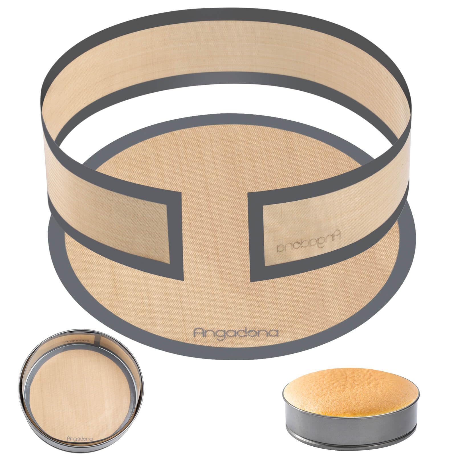 Angadona silicone baking mat for 9-inch springform pan enhances non-stick release and easy cake removal.