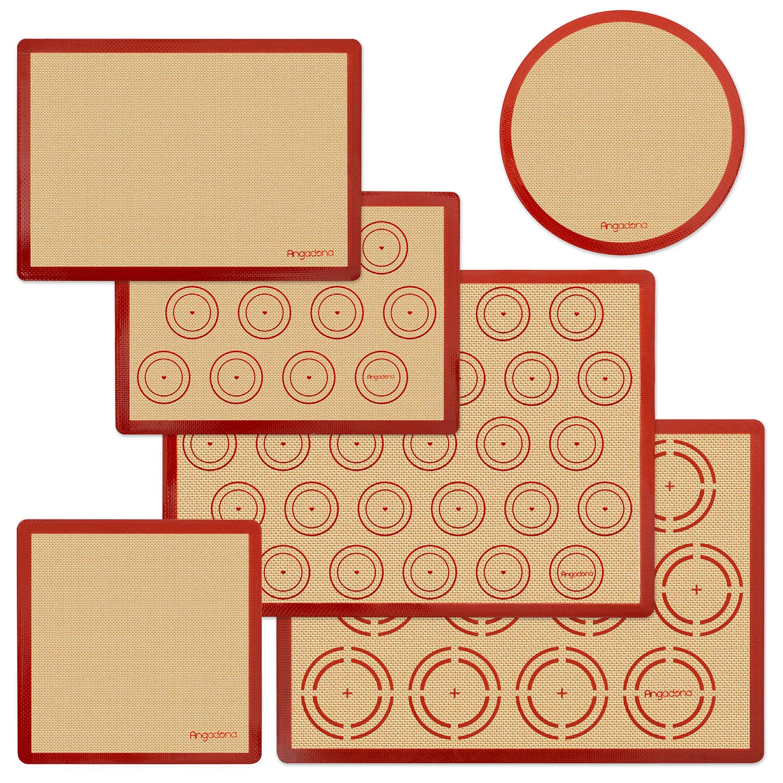 Angadona silicone baking mats on a half-sheet pan for easy nonstick baking.