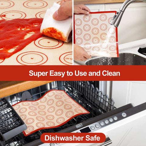 Angadona silicone baking mats set, quarter sheet size, ideal for small batches.