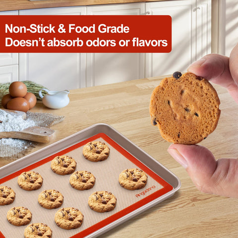 Angadona 8.5-inch round pizza mat prevents sticking and promotes even heat.