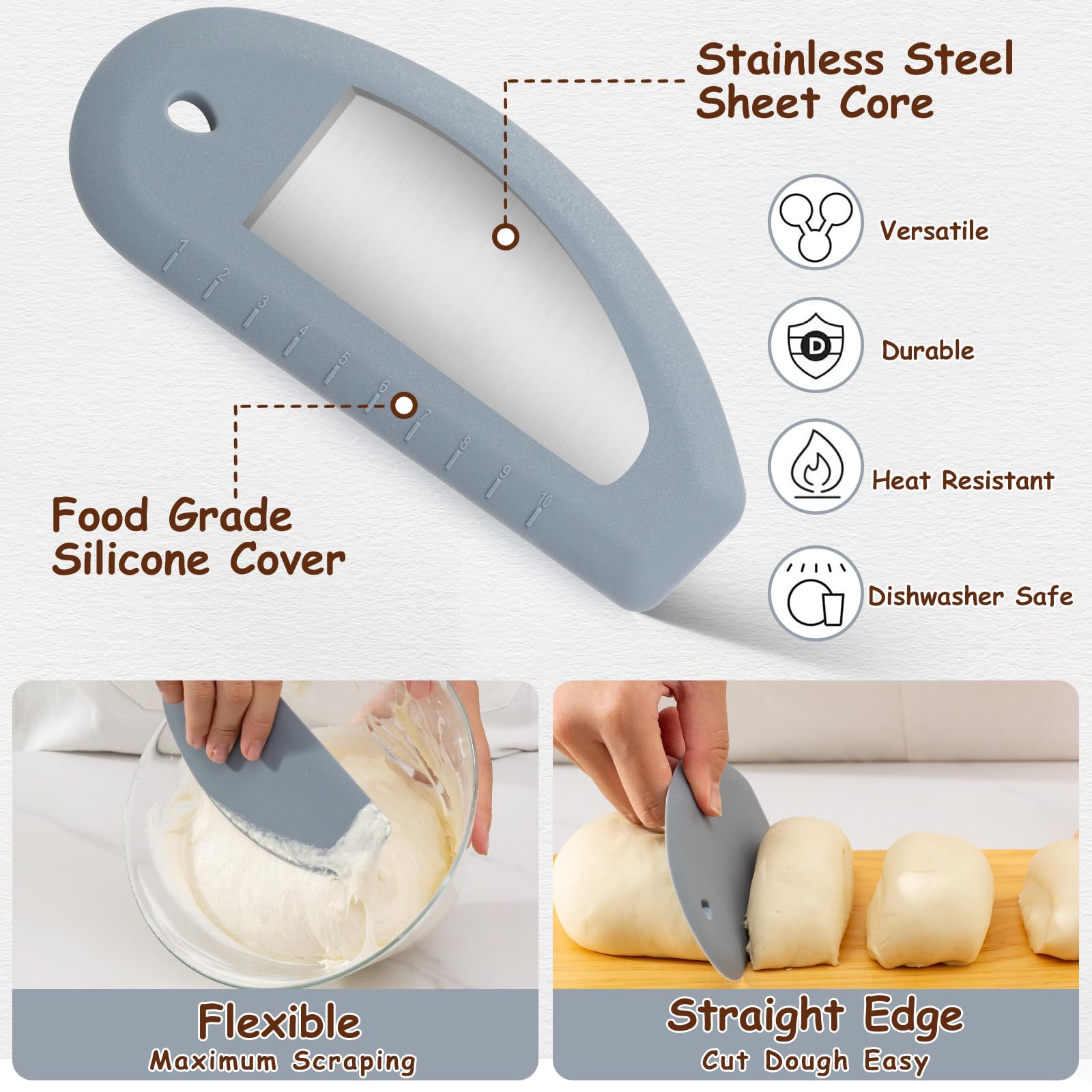 Angadona silicone spatula for mixing and scraping dough