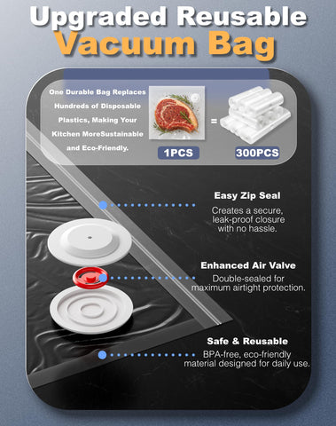 ANGDAOBIA reusable bags inside the sealer setup for efficient packing.