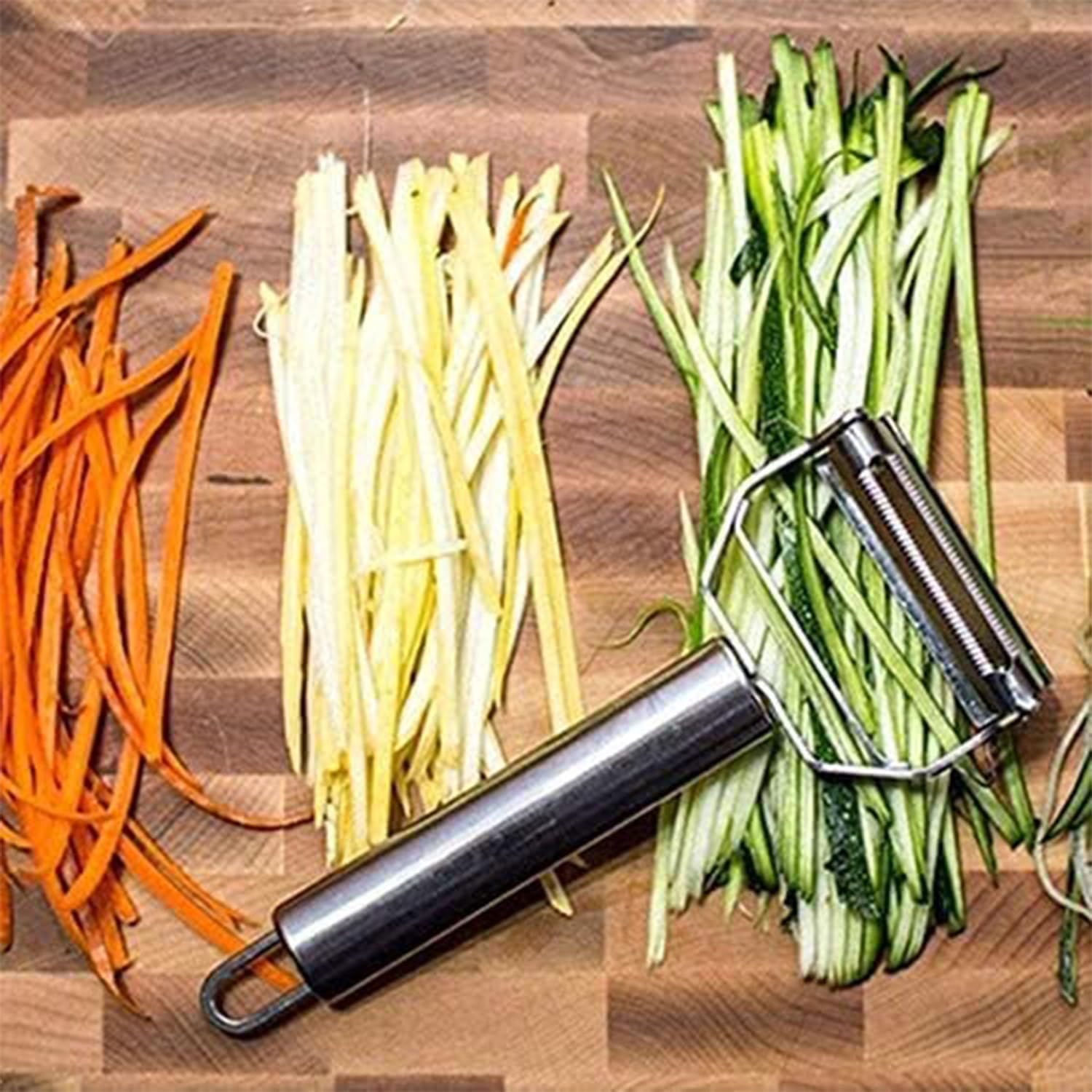 AnGeer 3-in-1 peeler design combines peeling, julienne, and slicing
