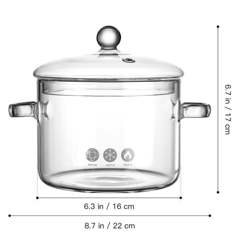 Angoily simmer pot heat-resistant borosilicate endows versatile use from stove to oven