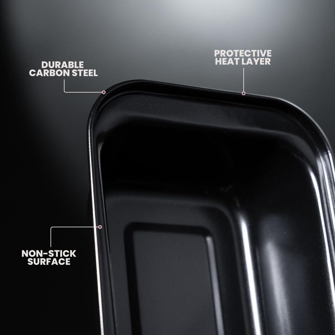 ANGORA BRANDS baking set cake pan: non-stick release for clean cake slices.
