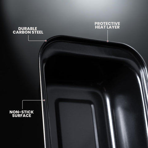 ANGORA BRANDS baking set cake pan: non-stick release for clean cake slices.