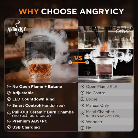 Angryicy electric smoker ceramic heating chamber delivers consistent smoke and clean flavors.
