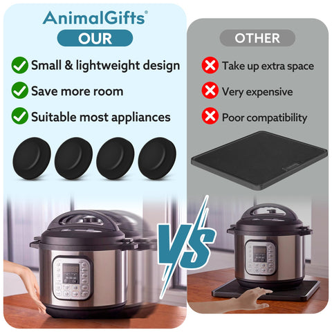 Animal-Gifts sliders 16mm, top-down view, fits compact appliances