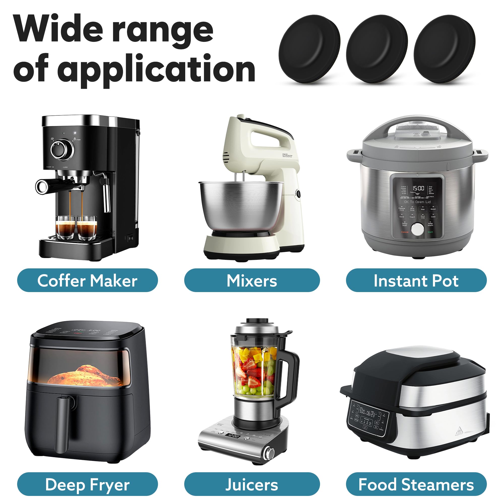 Animal-Gifts sliders 22mm, installed-ready, secure grip on many surfaces