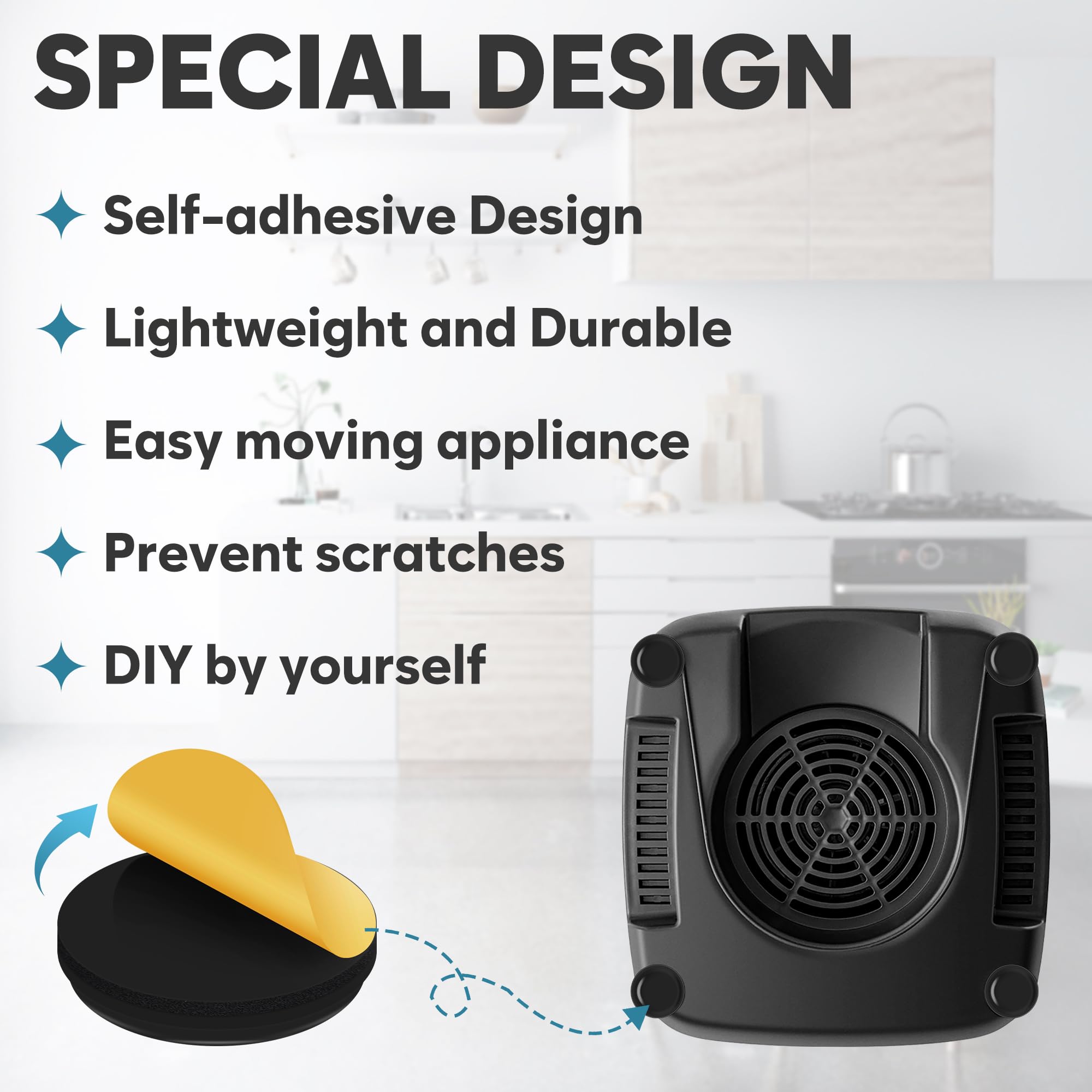 Animal-Gifts appliance sliders in use under air fryer