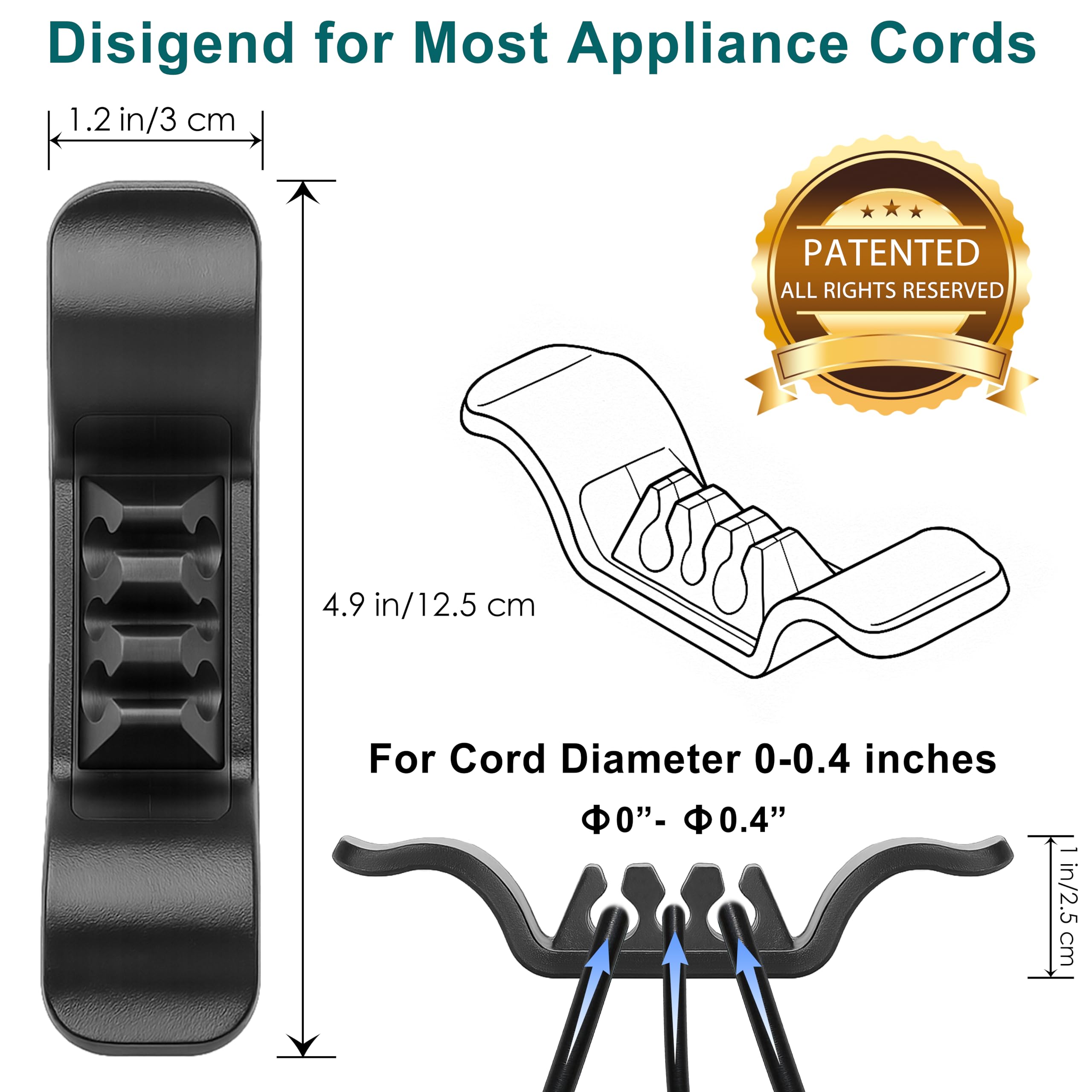 Animal-Gifts stick-on cord wrapper for air fryer stores cables neatly.