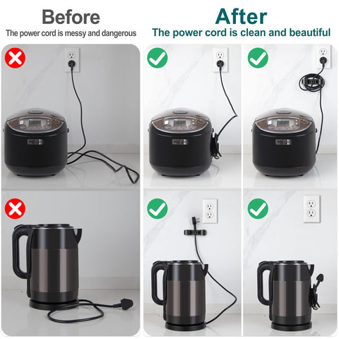Animal-Gifts cord organizer for coffee machine reduces counter clutter.