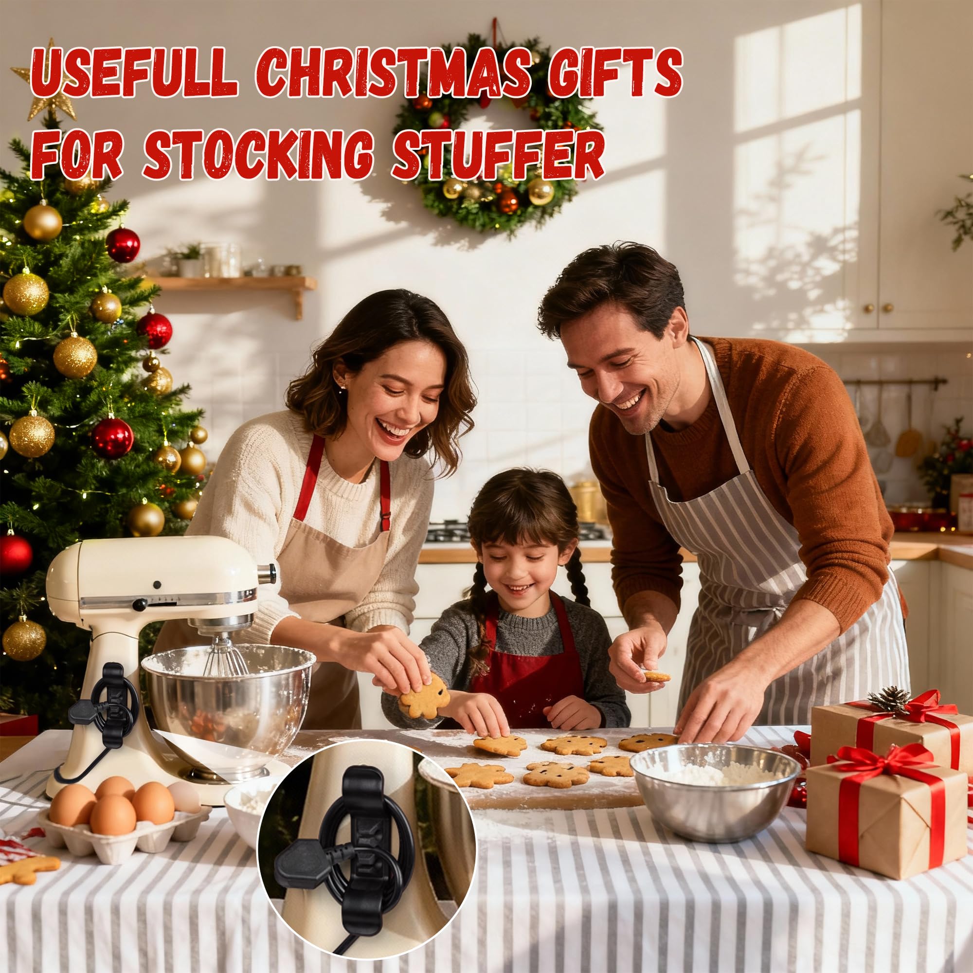 Animal-Gifts stick-on cord wrap for juicer cables simplifies cleanup.
