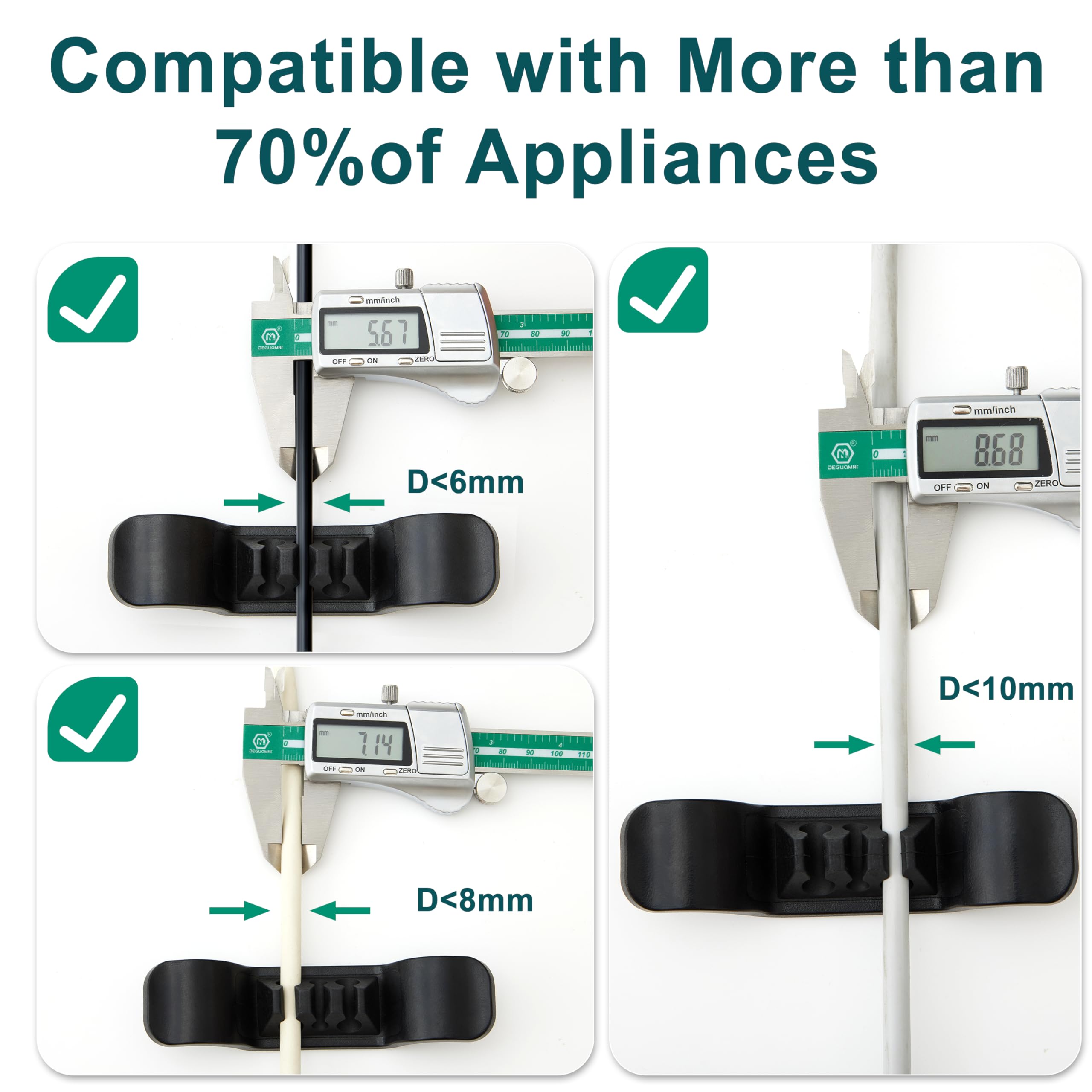 Animal-Gifts adhesive cord holder for pressure cooker cords avoids tangles.