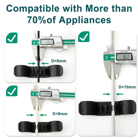 Animal-Gifts adhesive cord holder for pressure cooker cords avoids tangles.