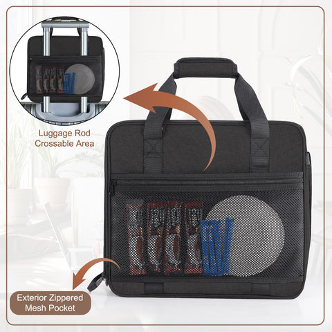 Anitor luggage-trolley pass-through keeps the bag secure on wheels