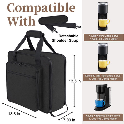 Anitor Keurig K-Mini Plus travel bag keeps accessories organized and accessible
