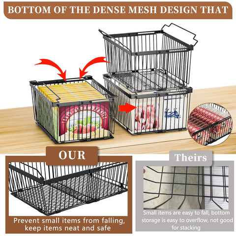 ANJUBAN upgraded mesh-bottom freezer bin prevents small items from slipping.