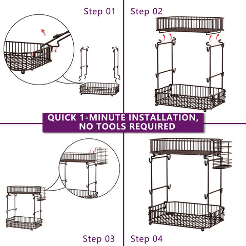 ANJUBAN easy tool-free setup for quick countertop arrangement.