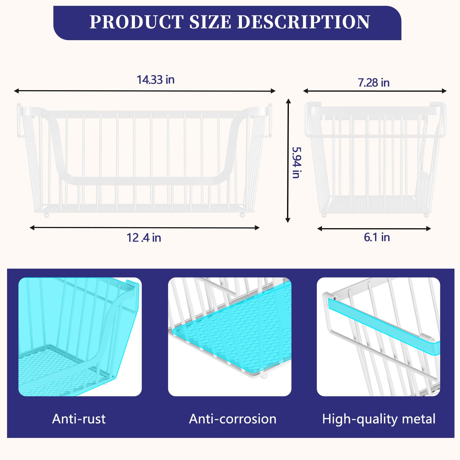 ANJUBAN large U shaped opening for easy item access
